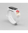 Strap Xmas for Xiaomi Mi Band 3 / 4 Christmas Silicone Bracelet Strap with Santa Claus - White