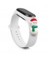 Strap Xmas for Xiaomi Mi Band 3 / 4 Christmas Silicone Strap Bracelet with Snowman - White