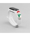 Strap Xmas for Xiaomi Mi Band 3 / 4 Christmas Silicone Strap Bracelet with Snowman - White
