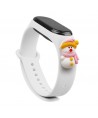 Strap Xmas for Xiaomi Mi Band 3 / 4 Christmas Silicone Strap Bracelet with Snowman - White