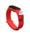 Strap Xmas for Xiaomi Mi Band 3 / 4 Christmas Silicone Strap Bracelet with Sock - Red