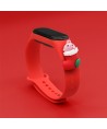 Strap Xmas for Xiaomi Mi Band 3 / 4 Christmas Silicone Strap Bracelet with Sock - Red