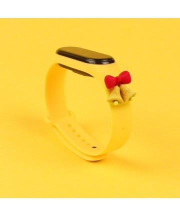 Strap Xmas for Xiaomi Mi Band 5 / 6 Christmas Silicone Bracelet Strap with Bells - Yellow