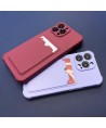 Card Armor Case Pouch Cover for iPhone 13 Pro Max Card Wallet Silicone Air Bag Armor Case Raspberry