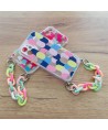 Color Chain Case gel flexible elastic case cover with a chain pendant for Samsung Galaxy A32 5G multicolour  (3)