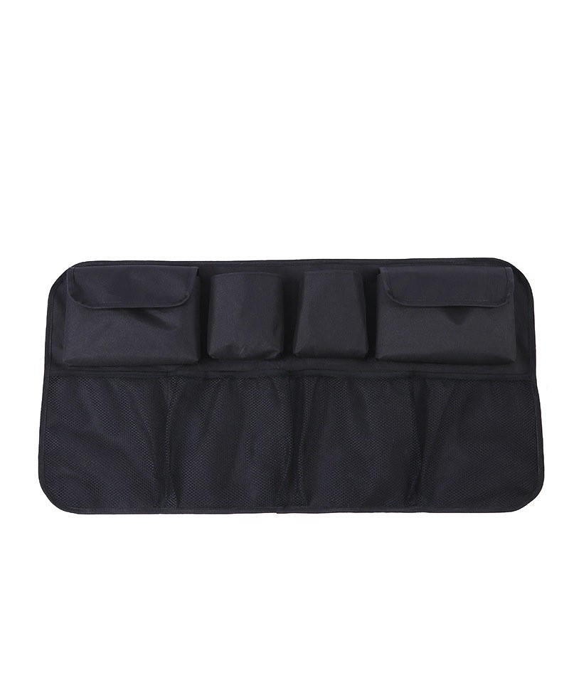 Car organizer for the rear seat backrest for the trunk black