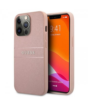 Guess GUHCP13XPSASBPI iPhone 13 Pro Max 6.7" pink/pink hardcase Saffiano Stripe