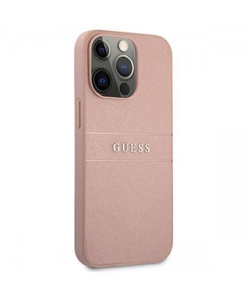 Guess GUHCP13XPSASBPI iPhone 13 Pro Max 6.7" pink/pink hardcase Saffiano Stripe