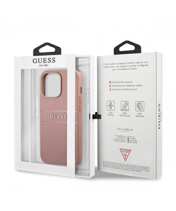 Guess GUHCP13XPSASBPI iPhone 13 Pro Max 6.7" pink/pink hardcase Saffiano Stripe