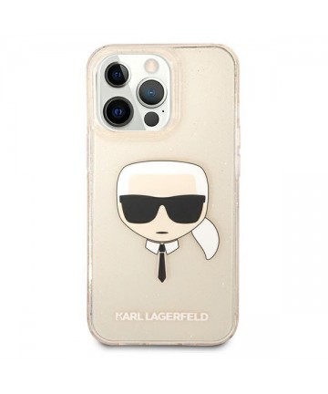 Karl Lagerfeld Glitter Karl's Head Case for iPhone 13 Pro / iPhone 13 - Gold