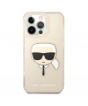 Karl Lagerfeld Glitter Karl's Head Case for iPhone 13 Pro / iPhone 13 - Gold