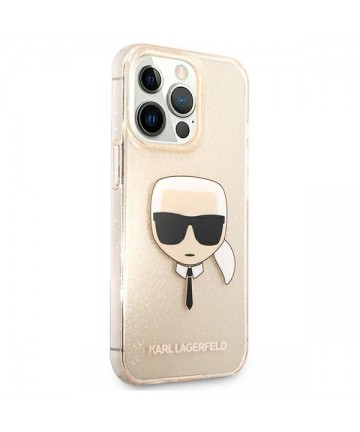 Karl Lagerfeld Glitter Karl's Head Case for iPhone 13 Pro / iPhone 13 - Gold