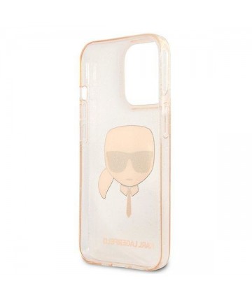 Karl Lagerfeld Glitter Karl's Head Case for iPhone 13 Pro / iPhone 13 - Gold