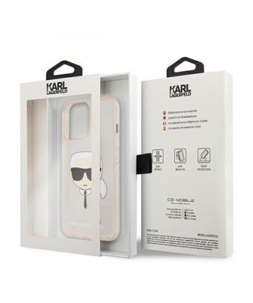 Karl Lagerfeld Glitter Karl's Head Case for iPhone 13 Pro / iPhone 13 - Gold