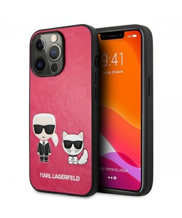 Karl Lagerfeld Ikonik Karl&Choupette Case for iPhone 13 Pro / iPhone 13 - Fuchsia