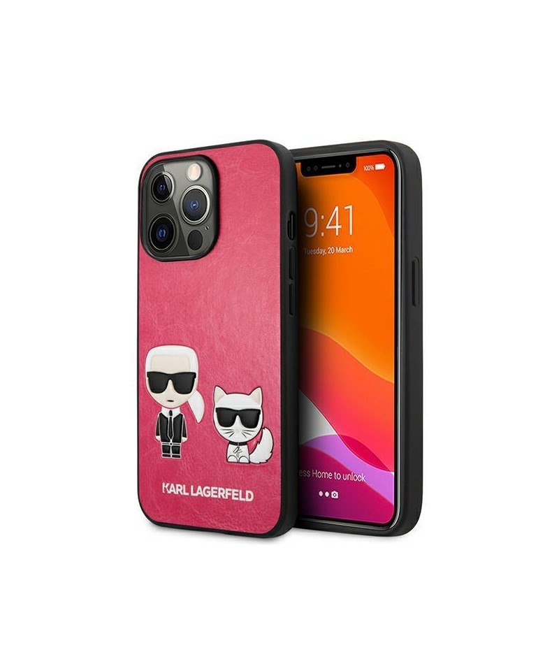 Karl Lagerfeld Ikonik Karl&Choupette Case for iPhone 13 Pro / iPhone 13 - Fuchsia