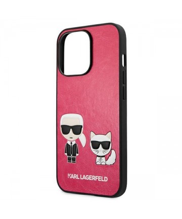 Karl Lagerfeld Ikonik Karl&Choupette Case for iPhone 13 Pro / iPhone 13 - Fuchsia