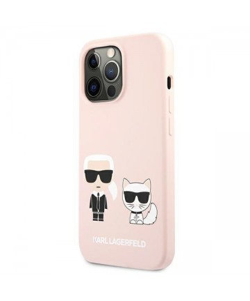 Karl Lagerfeld Silicone Karl&Choupette Case for iPhone 13 Pro / iPhone 13 - Light Pink