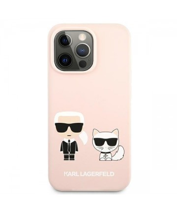 Karl Lagerfeld Silicone Karl&Choupette Case for iPhone 13 Pro / iPhone 13 - Light Pink