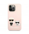Karl Lagerfeld Silicone Karl&Choupette Case for iPhone 13 Pro / iPhone 13 - Light Pink