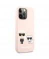 Karl Lagerfeld Silicone Karl&Choupette Case for iPhone 13 Pro / iPhone 13 - Light Pink