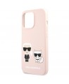 Karl Lagerfeld Silicone Karl&Choupette Case for iPhone 13 Pro / iPhone 13 - Light Pink