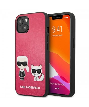 Karl Lagerfeld Ikonik Karl&Choupette iPhone 13 mini case - fuchsia