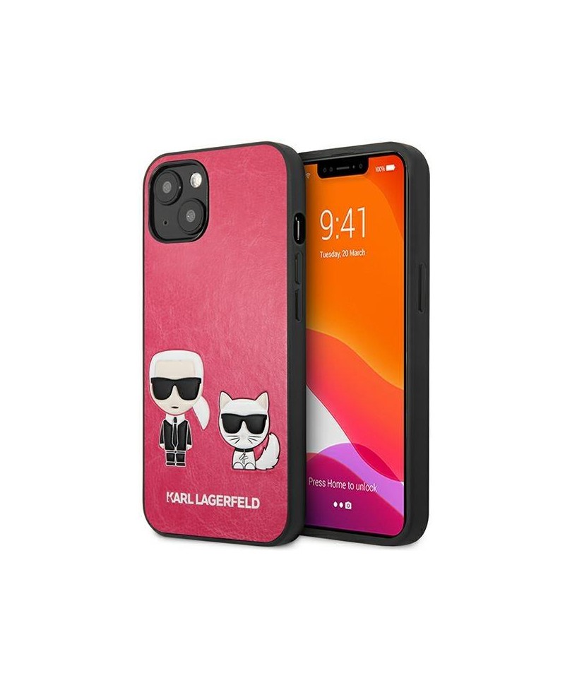Karl Lagerfeld Ikonik Karl&Choupette iPhone 13 mini case - fuchsia