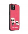 Karl Lagerfeld Ikonik Karl&Choupette iPhone 13 mini case - fuchsia