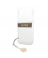 Guess GUHCP13SKB4GBR iPhone 13 mini 5.4" Transparent hardcase 4G Brown Strap Charm