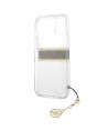 Guess GUHCP13SKB4GBR iPhone 13 mini 5.4" Transparent hardcase 4G Brown Strap Charm