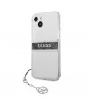 Guess GUHCP13SKB4GGR iPhone 13 mini 5.4" Transparent hardcase 4G Gray Strap Charm