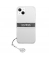 Guess GUHCP13SKB4GGR iPhone 13 mini 5.4" Transparent hardcase 4G Gray Strap Charm