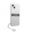 Guess GUHCP13SKB4GGR iPhone 13 mini 5.4" Transparent hardcase 4G Gray Strap Charm