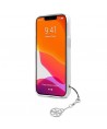 Guess GUHCP13SKB4GGR iPhone 13 mini 5.4" Transparent hardcase 4G Gray Strap Charm