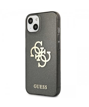 Guess GUHCP13SPCUGL4GBK iPhone 13 mini 5.4" black/black hard case Glitter 4G Big Logo