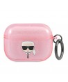 Karl Lagerfeld Glitter Karl's Head Case for AirPods Pro - Pink
