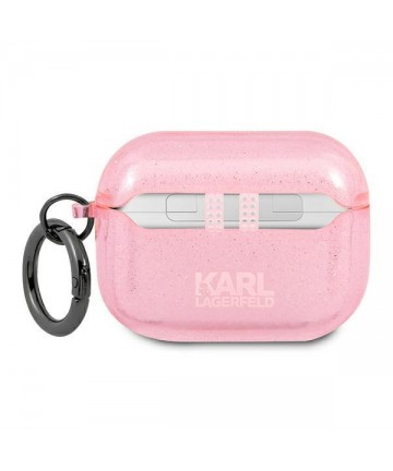 Karl Lagerfeld Glitter Karl's Head Case for AirPods Pro - Pink