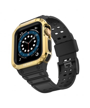 Protect Strap Band for Apple Watch 38/40/41mm Armored Case Strap - Black, Gold