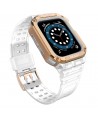 Protect Strap Band for Apple Watch 38/40/41mm Armored Case Strap - Transparent, Rose Gold