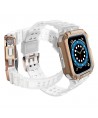 Protect Strap Band for Apple Watch 38/40/41mm Armored Case Strap - Transparent, Rose Gold