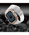 Protect Strap Band for Apple Watch 38/40/41mm Armored Case Strap - Transparent, Rose Gold