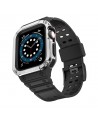 Protect Strap Band for Apple Watch 38/40/41mm Armored Case Strap - Black, Silver