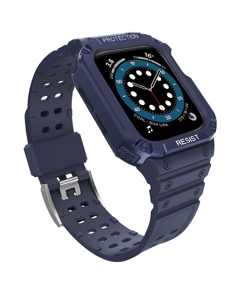 Protect Strap Band for Apple Watch 38/40/41mm Armored Case Strap - Blue