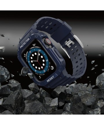 Protect Strap Band for Apple Watch 38/40/41mm Armored Case Strap - Blue