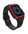 Protect Strap Band for Apple Watch 42/44/45mm Armored Case Strap - Black, Red