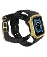 Protect Strap Band for Apple Watch 42/44/45mm Armored Case Strap - Black, Gold