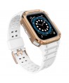 Protect Strap Band for Apple Watch 38/40/41mm Armored Case Strap - White, Rose Gold