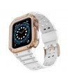 Protect Strap Band for Apple Watch 38/40/41mm Armored Case Strap - White, Rose Gold