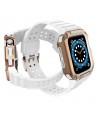 Protect Strap Band for Apple Watch 38/40/41mm Armored Case Strap - White, Rose Gold